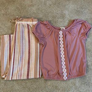 Girls palazzo style pants and matching top